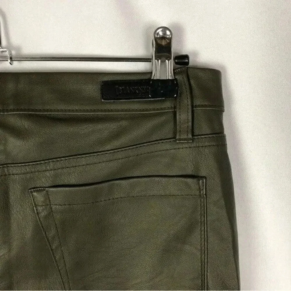 BlankNYC Olive Green Coated Mid Rise Skinny Jeans 27